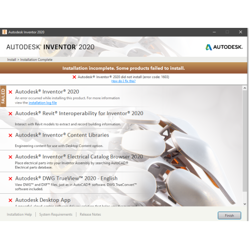 Усунення несправностей з Autodesk Inventor